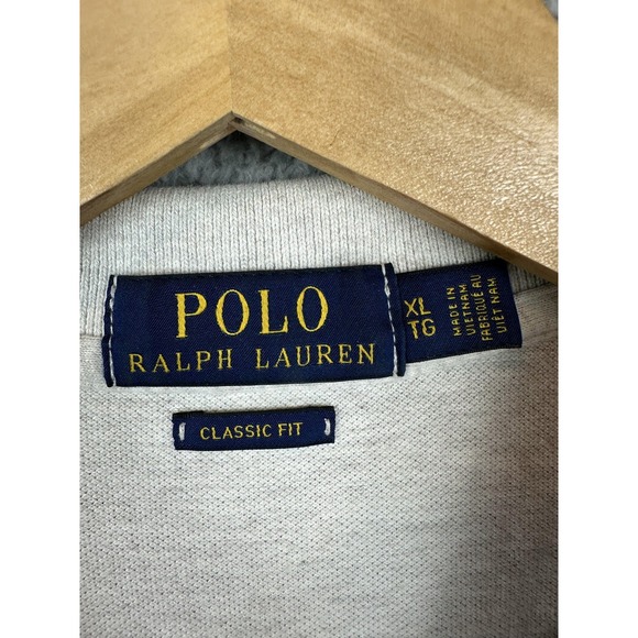 Polo Ralph Lauren Polo Shirt Mens XL Gray Classic Fit Long Sleeve Cotton Pony - Picture 2 of 9